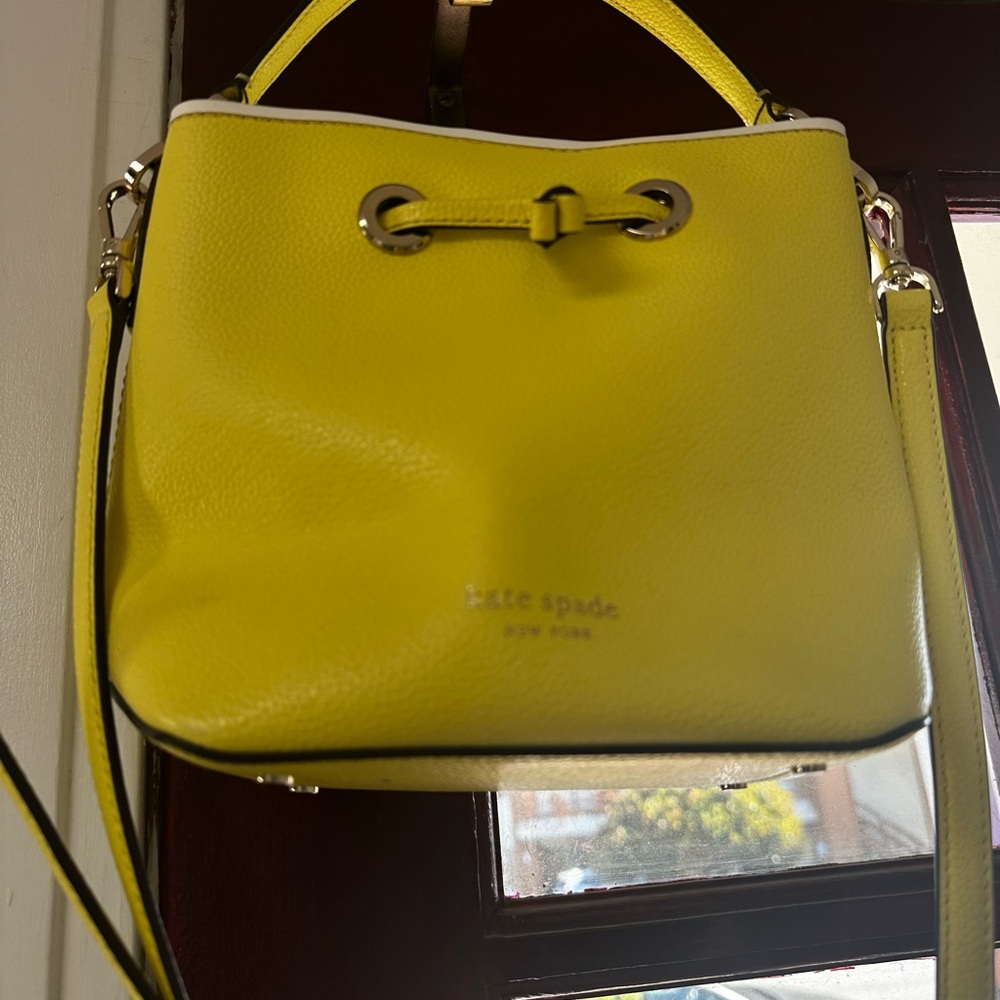 Kate Spade Yellow Crossbody Bag with Silver Hardware